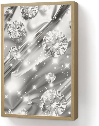 Wandlamp 40x60 cm - Oplaadbaar - Abstract - Diamant - Luxe - Modern - Zilver - Wandlampen binnen woonkamer - Slaapkamer lamp - Decoratieve nachtlamp - Vloerlamp draadloos