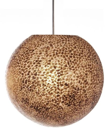Villaflor Hanglamp Wangi Gold Ball Ø 40cm 1x E27 Fitting - Capiz Schelpenlamp
