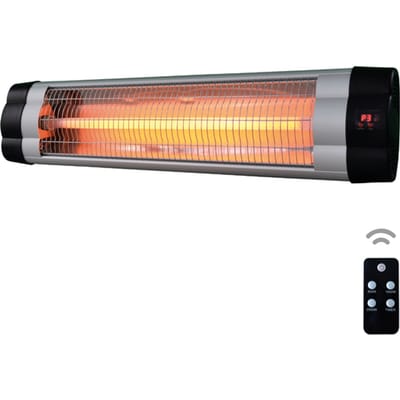 BRASQ Elektrische Terrasverwarmer Hangend PHW200 - Infrarood Heater 2500W - met Afstandsbediening en timer - 3 warmtestanden - Voor binnen en buiten - Spatwaterdicht - Zwart