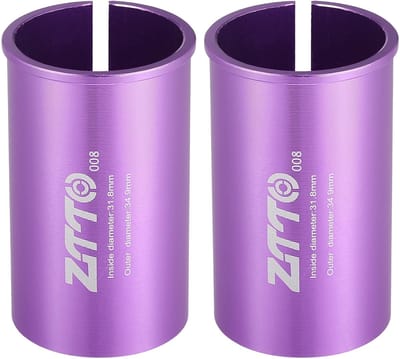 Dailygoods - Fiets Zadelpen Adapter - Zadelpen verloopbus - Verbeterd rijcomfort - 31.8mm en 34.9mm - Geschikt voor diverse fietsen - Set van 2