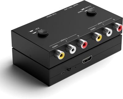 RCA naar HDMI Converter voor WII, N64, PS2, PS3, VHS en DVD Spelers - Composite AV Adapter voor 16:9 en 4:3 Beeldverhouding