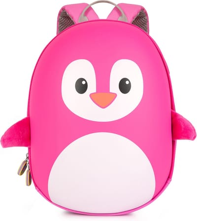 Kinderrugzak - pinguïn (roze) - lichtgewicht - comfortabel - duurzame hardcase - 4L