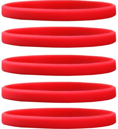 Dinilu - 60 x Smalle Siliconen Armbandjes Rood - voor Kinderen