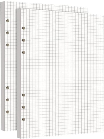 Dailygoods- Navulpapier A5 - Set van 180 vellen - 100 g/m² papier - 6-voudig geperforeerd - Geruit ontwerp - Ideaal voor notitieboeken - Notitiepapier
