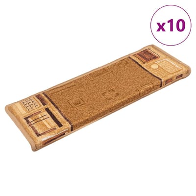 vidaXL - Trapmatten - zelfklevend - 10 - st - 65x21x4 - cm - beige