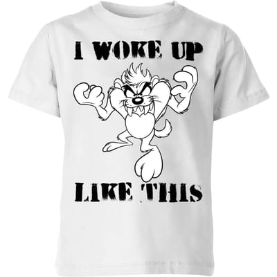 Looney Tunes Taz I Woke Up Like This Kinder T-shirt - Wit - 98/104 (3-4 jaar)