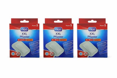 Figo® | 3 x 5 XXL pleisters | 8 x 10 cm | sensitive | non woven, latex vrij