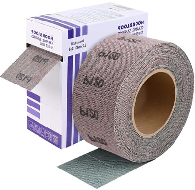Schuurpapierrol Netweefsel - Schuurrol Klittenband - Oppervlakken Schuren - Stofvrij Werken - 70 mm x 12 m - Blauw