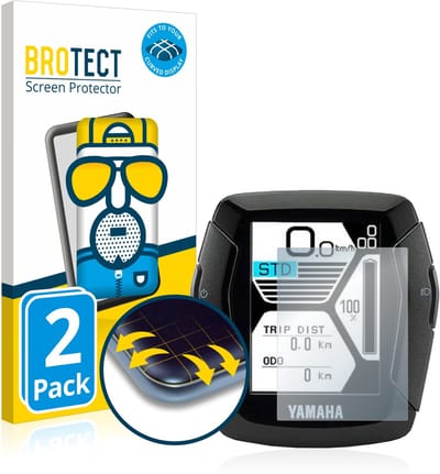 BROTECT - Screenprotector voor Yamaha LCD-C Display 2019 (E-Bike Display) - Folie Beschermfolie matte volledig dekking 2 Stuks