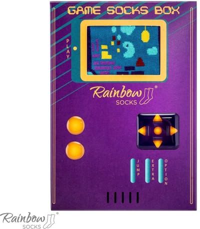 Rainbow Socks Game Socks Box - Retro Gaming Sokken - Cadeau Doos - Oeko-Tex Katoen
