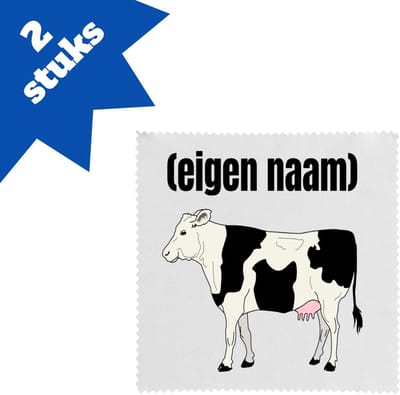 Akyol - koe met eigen naam brillendoekjes - Koe - boeren/koeien liefhebbers - iemand die houdt van koeien - verjaardag - cadeau - kado - geschenk - 17,8 bij 17,8 cm - 2 stuks