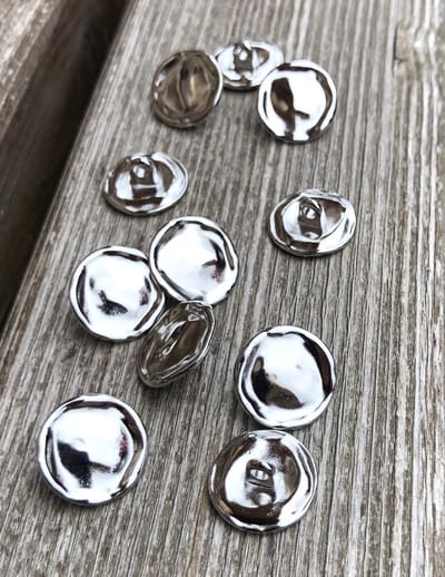 10 stuks moderne zilverkleurige glanzende metalen knopen, oogknoppen 9 mm, 15 mm, 20 mm of 23 mm (23 mm)