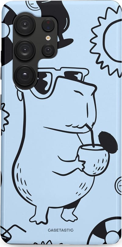 Casetastic Hoesje Geschikt voor Samsung S25 Ultra - Stijlvolle Beschermende Duo-layer Case - Capibara cocktail