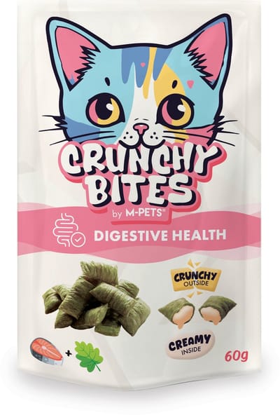 M-PETS CRUNCHY BITES kat snack met functie spijsvertering - 60 g - per 12