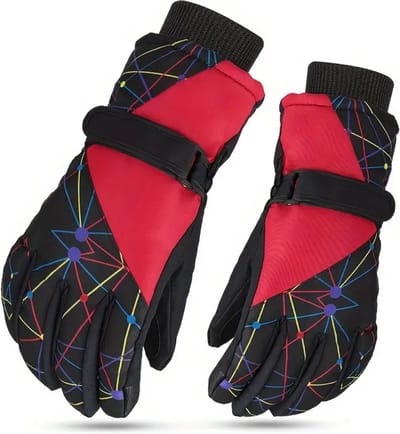 Bovista Skihandschoenen - Handschoenen Winter - Handschoenen Kinderen - Winddicht - Waterdicht - Rood