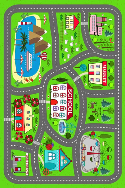 Vloerkleed Kinderkamer - Speelkleed Baby - Speelmat - Speeltapijt - Tapijt voor Kinderkamer - 150*80 cm
