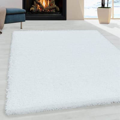Flycarpets Azure Vloerkleed Wit - Effen - Hoogpolig - 80x150 cm