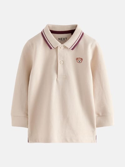 Next - Jongens - Poloshirt met lange mouwen - Crème