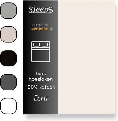 Sleeps Jersey Hoeslaken Katoen - 120x200 cm - Ecru - Strijkvrij