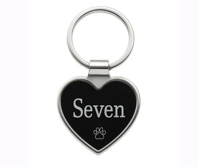Hondenpenning Hart | Stevige Zwarte Hondenpenning Zwart Hart | RVS Hart Hondenpenning | Dogtag Hart | Black Love Hondenpenning | Petshop Seven