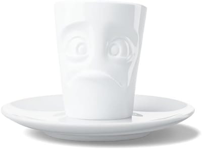 Espressomok met schotel - Koffiekopje - Genieten van koffie - Mini versie - 80 ml - Wit