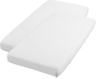 Baby's Only Hoeslaken Tender - Hoeslaken ledikant - Hoeslaken babybed - Jersey Hoeslaken - Superzachte Katoen - 2-pack - Wit - 60x120 cm - 100% prewashed cotton