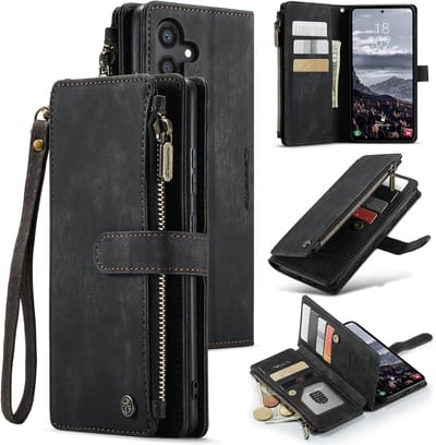 CaseMe – Telefoonhoesje geschikt voor Samsung Galaxy S24 Plus – Wallet Rits Book Case – Magnetische Sluiting & Portemonnee – PU Leer – Zwart