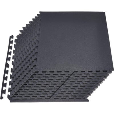VEVOR Puzzel Oefenmat, 24 stukken Fitness Apparaat Matten, 610 x 610 x 14 mm, Hoge Dichtheid EVA Schaam Gym Matten Set, Verbinding Rubberen Zachte Vloermatten, Beschermende Vloerisolatie voor Thuis, Gym, Kantoort, Zwart
