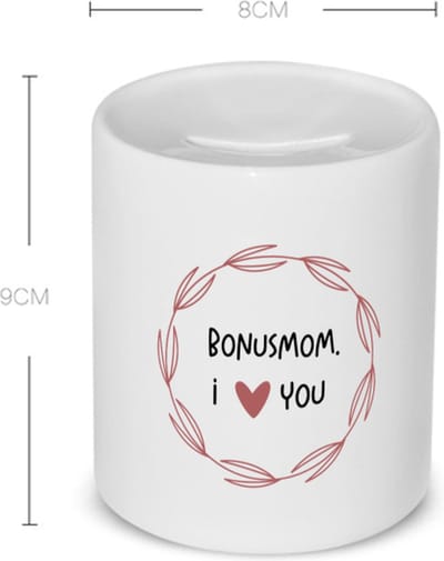 Akyol - bonusmom i love you Spaarpot - Mama - de liefste bonusmoeder - moeder cadeautjes - moederdag - verjaardagscadeau - verjaardag - cadeau - geschenk - kado - gift - moeder artikelen - 350 ML inhoud