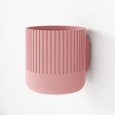 Fleuriek - Bloempot voor aan de muur Roze - Japandi hangpot binnen voor plantenwand, Decoratieve plantenhangers - Kunststof plantenpot voor aan de wand - D12 cm