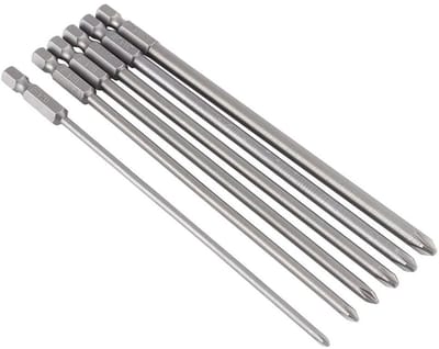Allecto Plus - Schroevendraaier Bit Set met Magnetische Kruiskop - 6-delig - Lang - Boor Power Tool - S2 Staal - 150mm - Duurzaam en Betrouwbaar