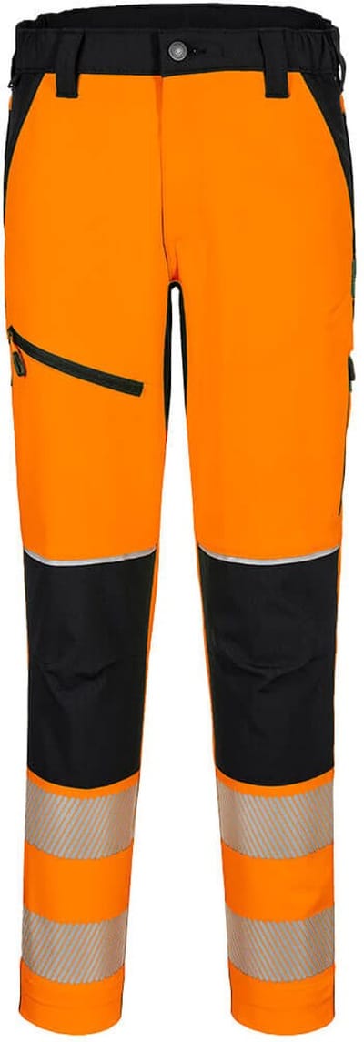 Portwest PW3 Hi-Vis Stretch Broek T140 - Oranje/Zwart - L
