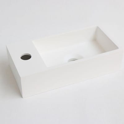 INK Versus Fontein - 36x18x9cm - wasbak links - 1 kraangat - polystone wit mat