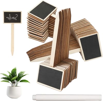30 Stuks Houten Plantenlabels met Marker Pen - Weerbestendige T Type Labels voor Binnen en Buiten Planten, Groenten en Tuinieren