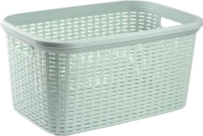 Plasticforte Wasmand - 35 liter - rotan - mintgroen - kunststof - 53 x 36 x 26 cm