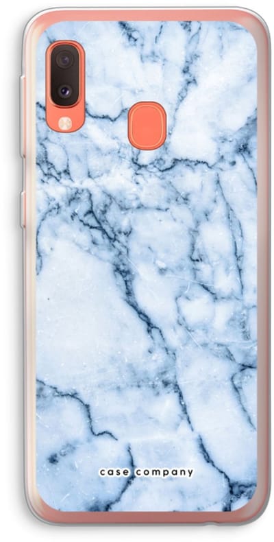 Case Company® - Hoesje geschikt voor Samsung Galaxy A20e hoesje - Blauw marmer - Soft Cover Telefoonhoesje - Bescherming aan alle Kanten en Schermrand