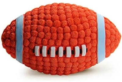 Daity Duurzaam hondenvoetbalspeeltje - Piepend - zacht kauwspeeltje met een vulling van natuurlijk latex en premium katoen. Geschikt voor kleine honden. Interactief apporteerspel.