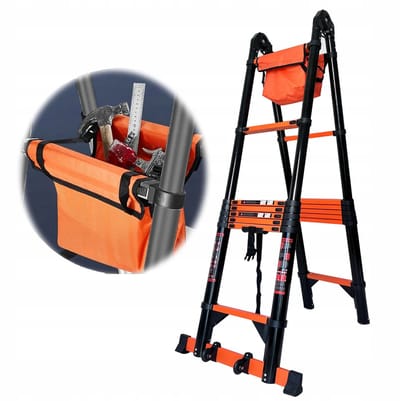 Paco Goederen® Telescopische ladder 5.8m - Uitschuifbare trapladder - Visgraatladder Draagbaar - vouwwladder Ladder - Opklapbare trapladder