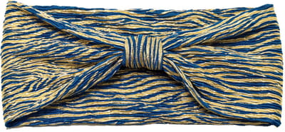 Emilie collection – Haarband – Blauw - Goud – Glitterstof – Elastisch – Strikdetail