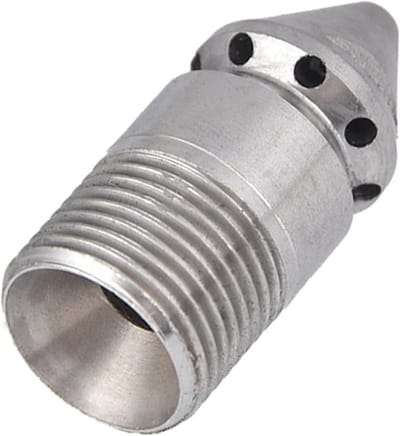 Dailygoods- Reinigingsmondstuk voor hogedrukreiniger - Afvoerreinigers - Jetter mondstuk - 304 roestvrij staal - 1 voor/8 achter - Effectieve kostenbesparing - Afvoerreiniger