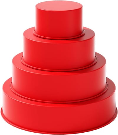 Siliconen cakevormen - Bakvorm set - Zelf bakken - Hittebestendig materiaal - 4 maten - Rood