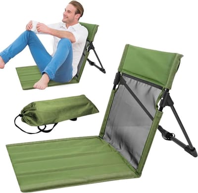 Vouwbare Strandstoel met Rugleuning - Ideaal voor Camping, Picknicken en Vissen (Groen)