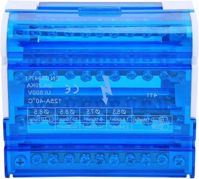 4-Fasige Schroefklemmenblok voor DIN-Rail, 500V, 125A, 100x90x50mm, Voor Elektrische Aansluitingen
