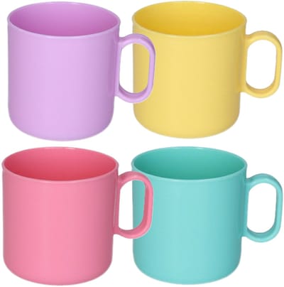 Plasticforte onbreekbare Drinkbekers - kunststof - 320 ml - 8x stuks - kinderen - mix kleuren