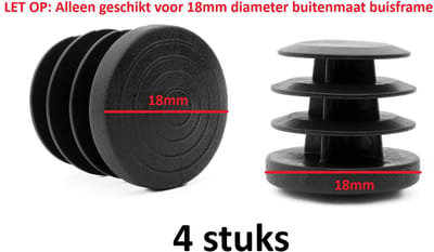 Insteekdop 4 stuks rond zwart 18mm kunststof pootdop insteekdoppen pootdoppen stoelpootdop stoelpootdoppen