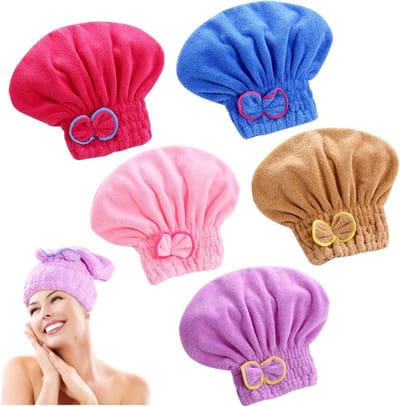 Set van 5 Sneldrogende Microvezel Haarturbans - Ultra Absorberend en Ideaal voor Vrouwen