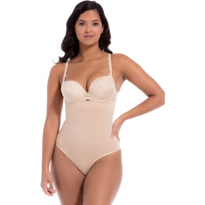 MAGIC Bodyfashion High Waist Comfort Thong Dames Corrigerend ondergoed Latte - Maat XXL