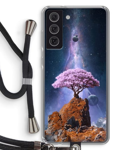 Case Company® - Hoesje met koord geschikt voor Samsung Galaxy S21 FE hoesje met Koord - Ambition - Telefoonhoesje met Zwart Koord - Bescherming aan alle Kanten en Over de Schermrand