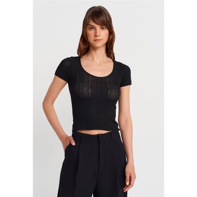 Slim Fit Geribbelde Textuur Blouse
