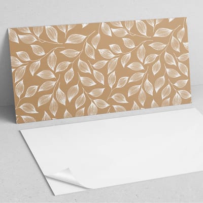 Coloray Wandpanelen Zelfklevend - Bladeren op een gestructureerde achtergrond PVC Wandpaneel - 100 cm x 50 cm - Beige Wandbekleding Zelfklevend - 1 stuk - Bloemen en planten Wandpanelen Zelfklevend - Keuken Wandpanelen - Wandpanelen Badkamer